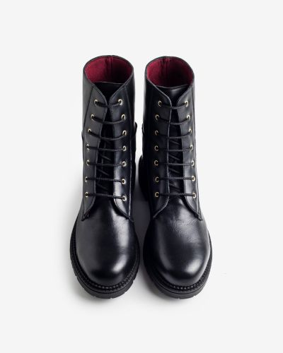 moustakis black leather boots