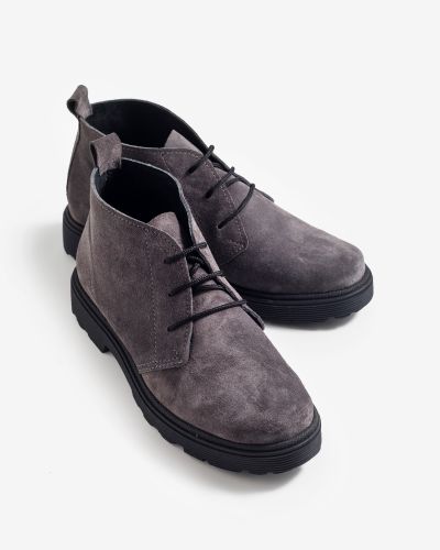 moustakis γκρι suede desert boots