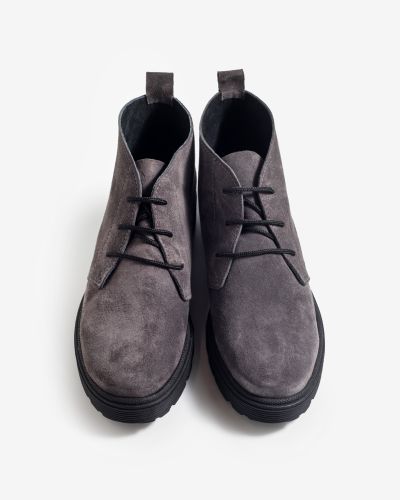 moustakis γκρι suede desert boots