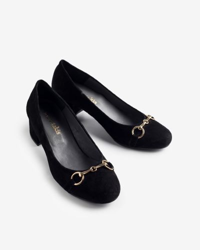 moustakis μαύρα suede γοβάκια