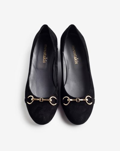 moustakis black suede slippers