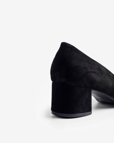 moustakis black suede slippers