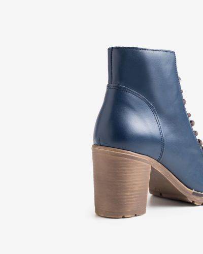 moustakis blue leather boots