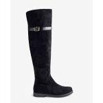 moustakis μαύρες suede μπότες over the knee