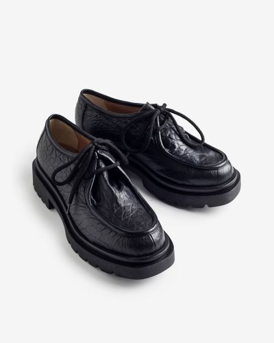 paola ferri μαύρα δερμάτινα oxfords