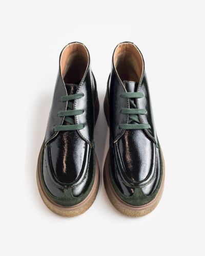 paola ferri green patent leather boots