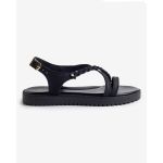 moustakis μαύρα δερμάτινα σανδάλια flatform