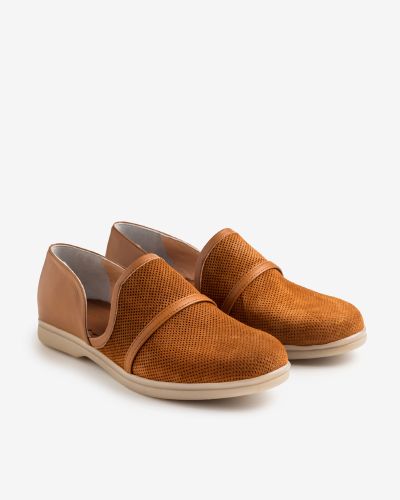 moustakis ταμπά suede slip on