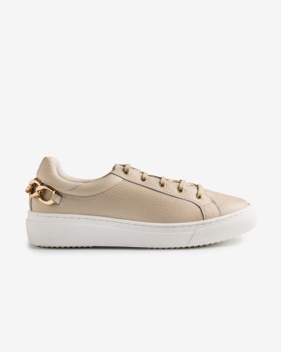 moustakis μπεζ δερμάτινα sneakers