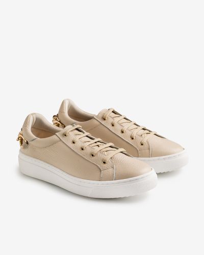 moustakis μπεζ δερμάτινα sneakers