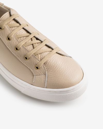 moustakis μπεζ δερμάτινα sneakers