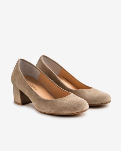 moustakis beige suede slippers