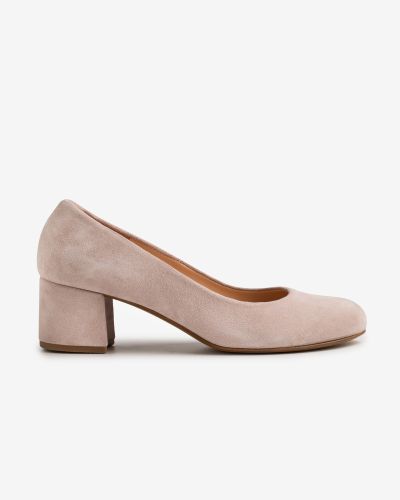moustakis nude suede γοβάκια
