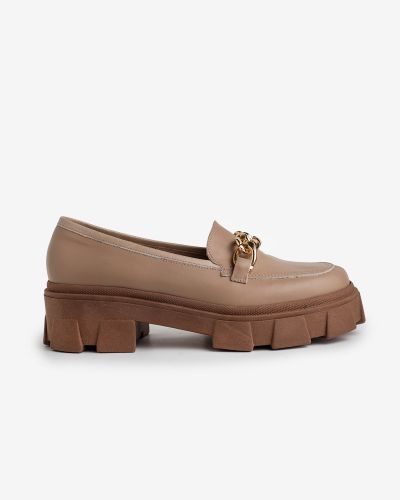 moustakis μπεζ δερμάτινα loafers