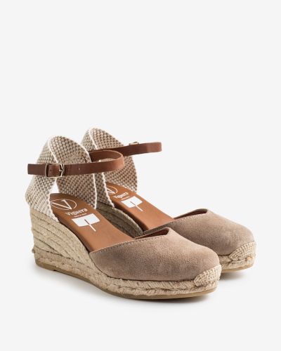Viguera μπεζ suede εσπαντρίγιες platform με μπαρέτα