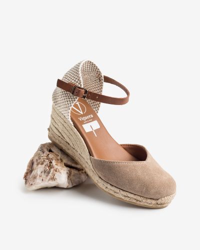 Viguera μπεζ suede εσπαντρίγιες platform με μπαρέτα
