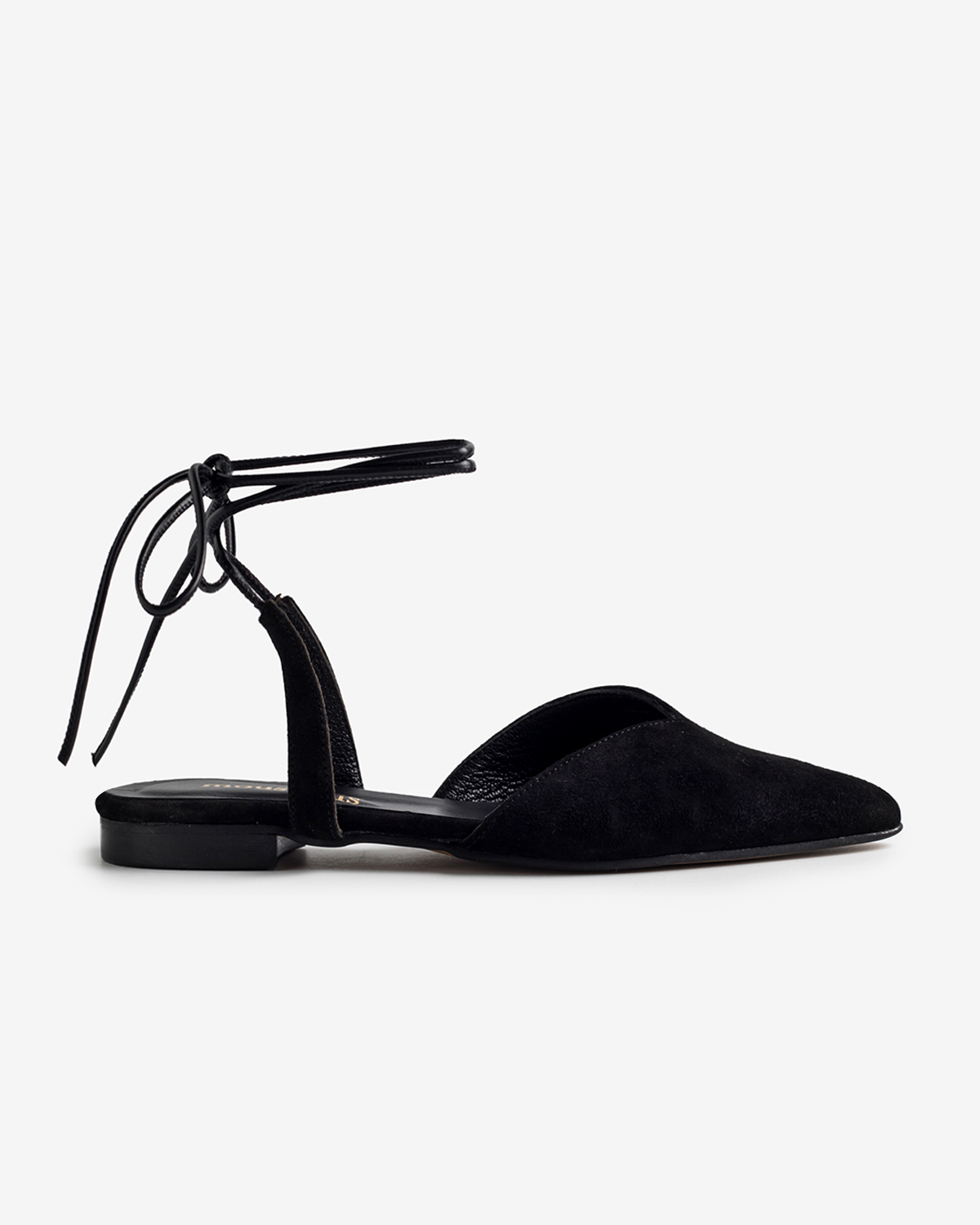 moustakis μαύρα suede μπαλαρίνες lace-up moustakis μαύρα suede μπαλαρίνες lace-up