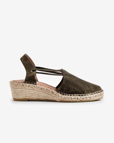 Viguera λαδί suede εσπαντρίγιες platform με λάστιχο