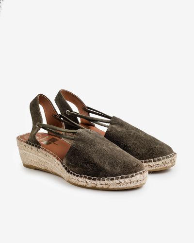Viguera λαδί suede εσπαντρίγιες platform με λάστιχο