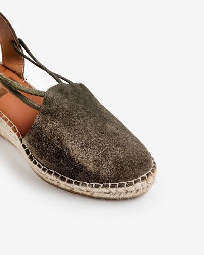 Viguera λαδί suede εσπαντρίγιες platform με λάστιχο