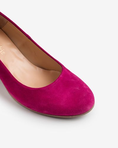 moustakis fuchsia suede slippers