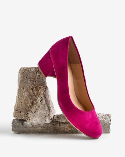moustakis fuchsia suede slippers