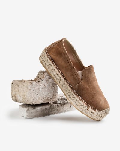 Viguera καμηλό suede εσπαντρίγιες flatform