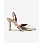 moustakis ασημένιες δερμάτινες γόβες slingback