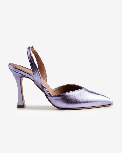 moustakis λιλά δερμάτινες γόβες slingback
