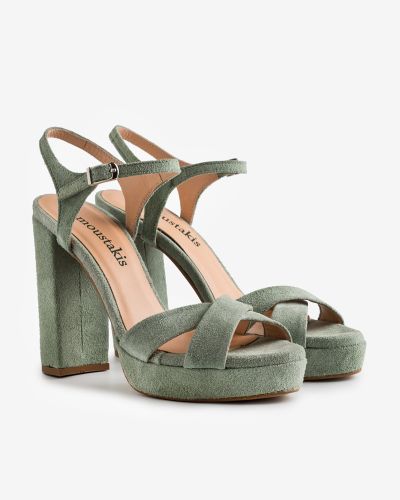 moustakis μέντα suede πέδιλα