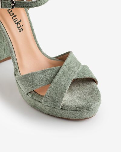 moustakis mint suede sandals