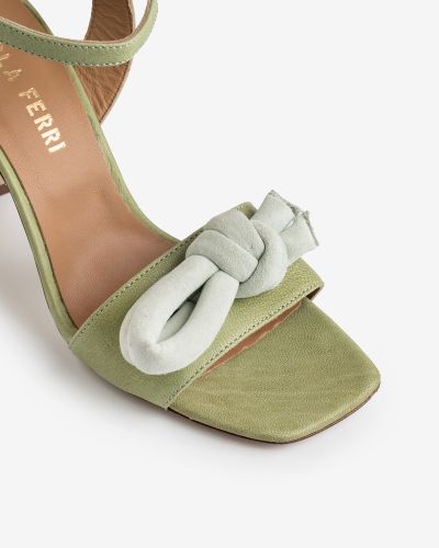 Paola Ferri mint leather framed sandals