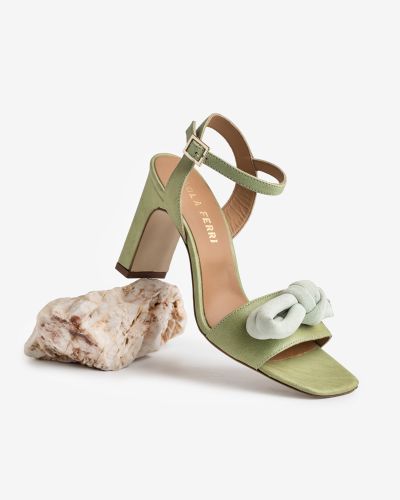 Paola Ferri mint leather framed sandals