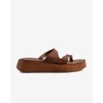 moustakis μαύρα δερμάτινα σανδάλια flatform