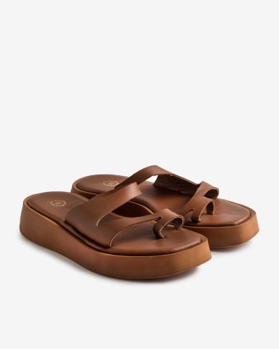 moustakis ταμπά δερμάτινα σανδάλια flatform