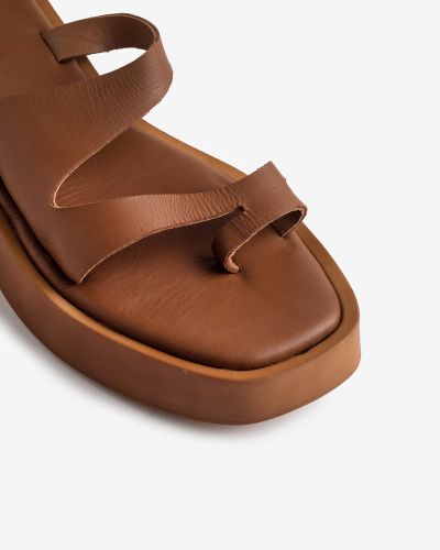 moustakis ταμπά δερμάτινα σανδάλια flatform