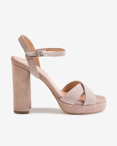 moustakis nude suede πέδιλα
