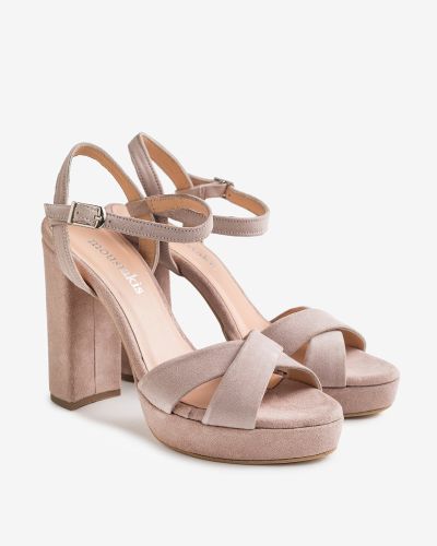 moustakis nude suede πέδιλα
