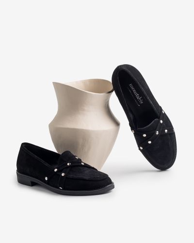 moustakis μαύρα suede μοκασίνια