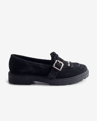 moustakis μαύρα suede μοκασίνια