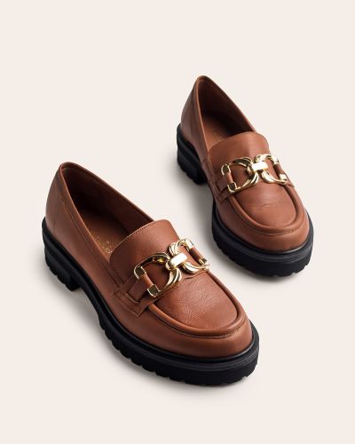 moustakis ταμπά δερμάτινα loafers