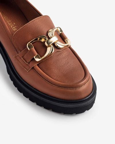 moustakis ταμπά δερμάτινα loafers