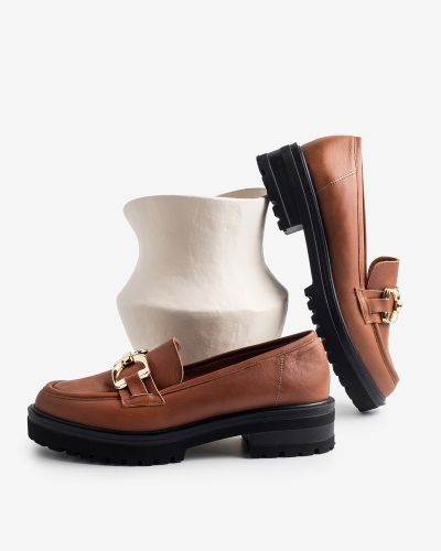 moustakis ταμπά δερμάτινα loafers