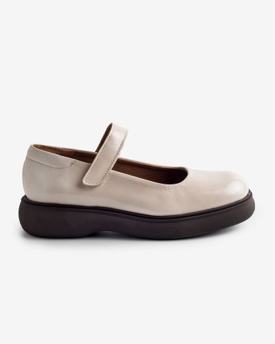 Wikers εκρού λουστρίνι flat με μπαρέτα