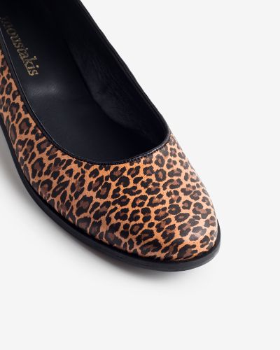 moustakis leopard leather ballet flats