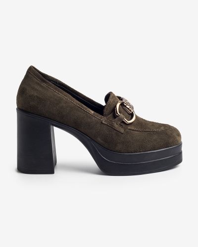 moustakis λαδί suede heeled loafers