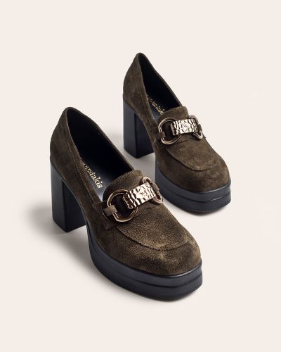 moustakis λαδί suede heeled loafers