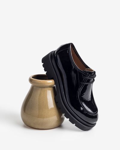 Paola Ferri μαύρα λουστρίνι oxfords