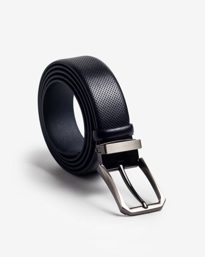 CAVALIER navy δερμάτινη ανδρική ζώνη