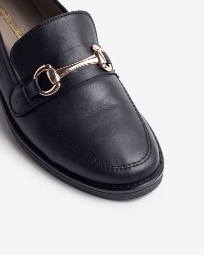 moustakis μαύρα δερμάτινα loafers